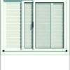 Ventana corrediza vidrio entero c celosia abierta