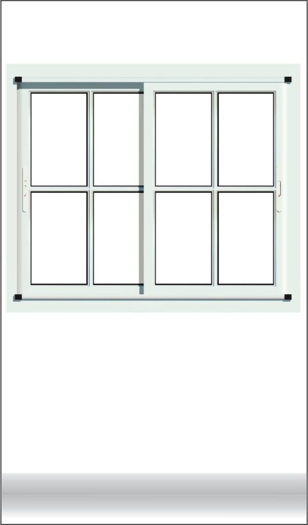 Ventana corrediza vidrio repartido